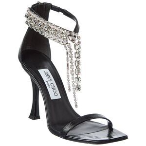Jimmy Choo Verity 100 Leather Sandal, Black